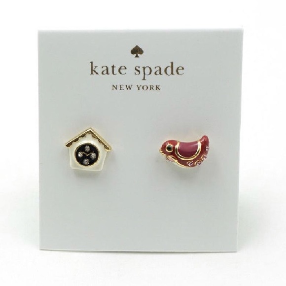 kate spade Jewelry - Kate Spade NWOT Bird/House Stud Earrings w/pouch